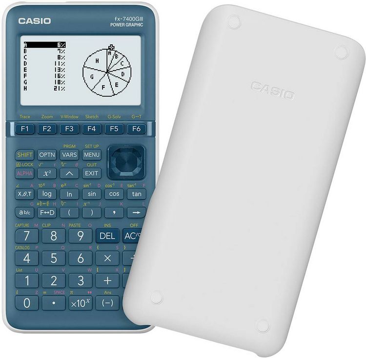 Produktbild: Casio FX-7400GIII Grafikrechner Cyan Display (Stellen): 21 batteriebetrieben (B x H x T) 87.5 x 21.3 x 180.5 mm