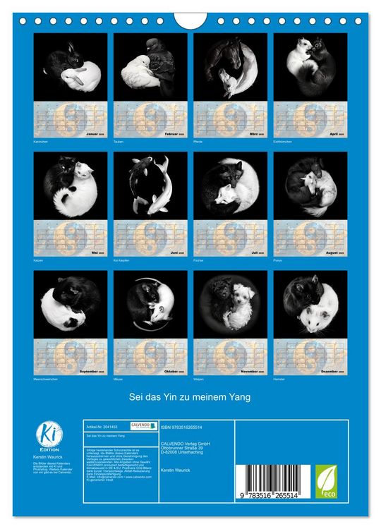 Produktbild: Sei das Yin zu meinem Yang (Wandkalender 2026 DIN A4 hoch), CALVENDO Monatskalender