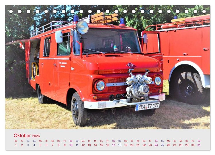 Produktbild: Oldtimer-FEUERWEHR (Tischkalender 2026 DIN A5 quer), CALVENDO Monatskalender