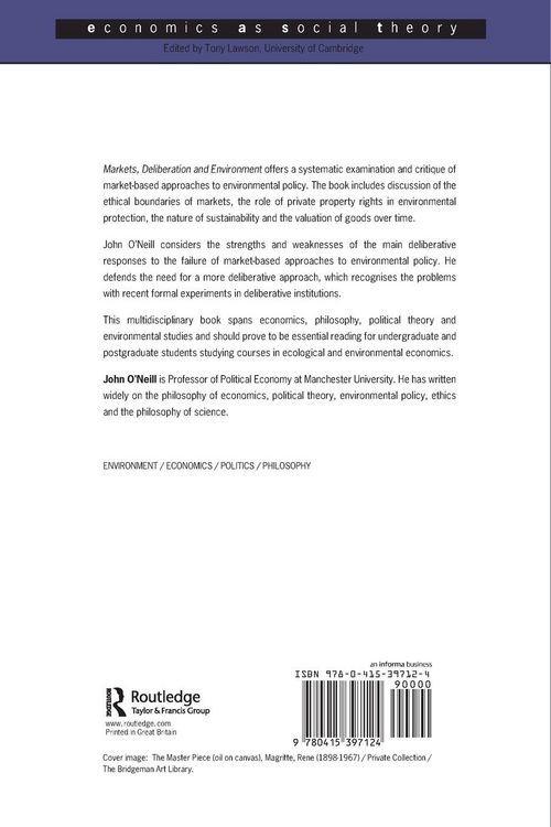 Produktbild: Markets, Deliberation and Environment