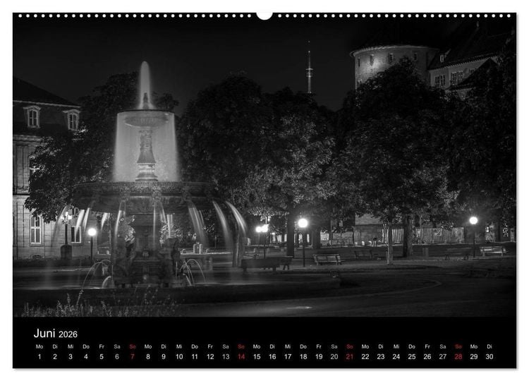 Produktbild: Stuttgart bei Nacht (hochwertiger Premium Wandkalender 2026 DIN A2 quer), Kunstdruck in Hochglanz