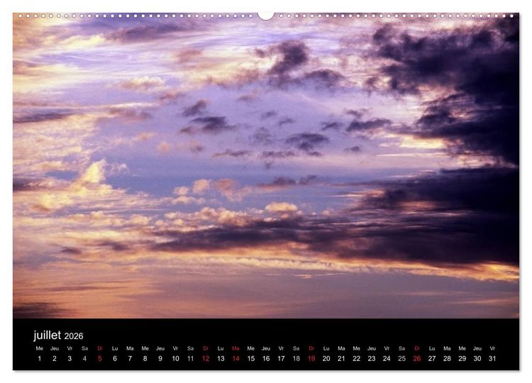 Produktbild: Couchers de soleil (Calendrier mural 2026 DIN A2 vertical) calendrier de bureau