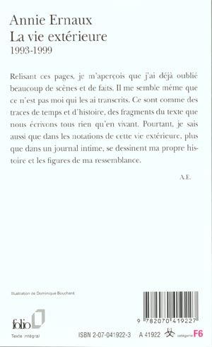 Produktbild: Ernaux, A: Vie Exterieure: 1993-1999