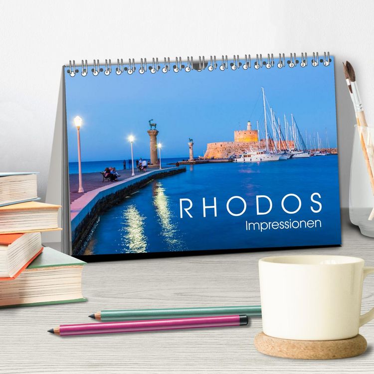 Produktbild: RHODOS Impressionen (Tischkalender 2026 DIN A5 quer), CALVENDO Monatskalender