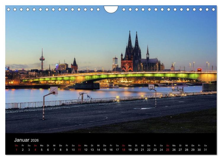 Produktbild: k&ouml;ln dunkelbunt II &ndash; Die Stadt leuchtet! (Wandkalender 2026 DIN A4 quer), CALVENDO Monatskalender