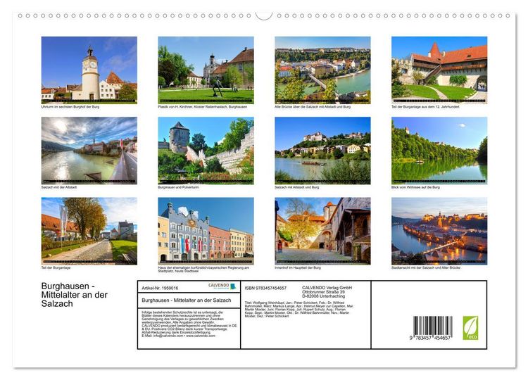 Produktbild: Burghausen - Mittelalter an der Salzach (hochwertiger Premium Wandkalender 2026 DIN A2 quer), Kunstdruck in Hochglanz