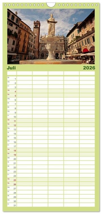 Produktbild: Familienplaner 2026 - Traumhaftes Italien mit 5 Spalten (Wandkalender, 21 x 45 cm) CALVENDO