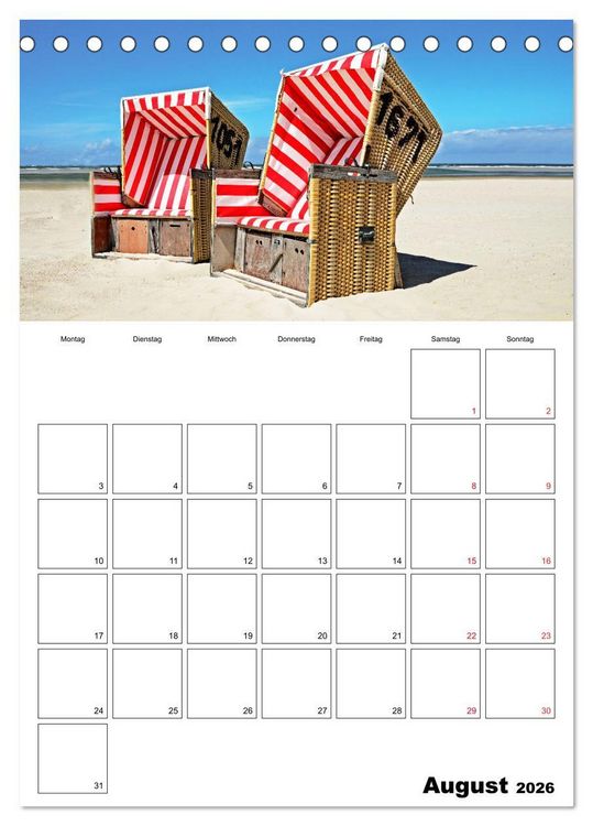 Produktbild: Langeoog - eine Trauminsel (Tischkalender 2026 DIN A5 hoch), CALVENDO Monatskalender