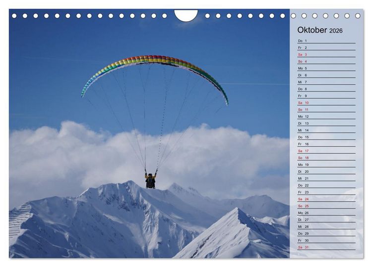 Produktbild: Gleitschirmfliegen in den Tuxer Alpen (Wandkalender 2026 DIN A4 quer), CALVENDO Monatskalender