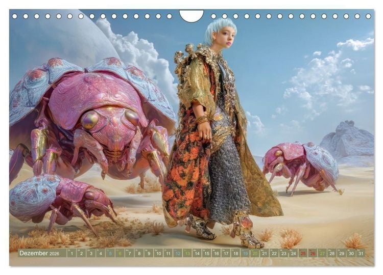Produktbild: Insektenplanet - Surrealer Science-Fiction (Wandkalender 2026 DIN A4 quer), CALVENDO Monatskalender