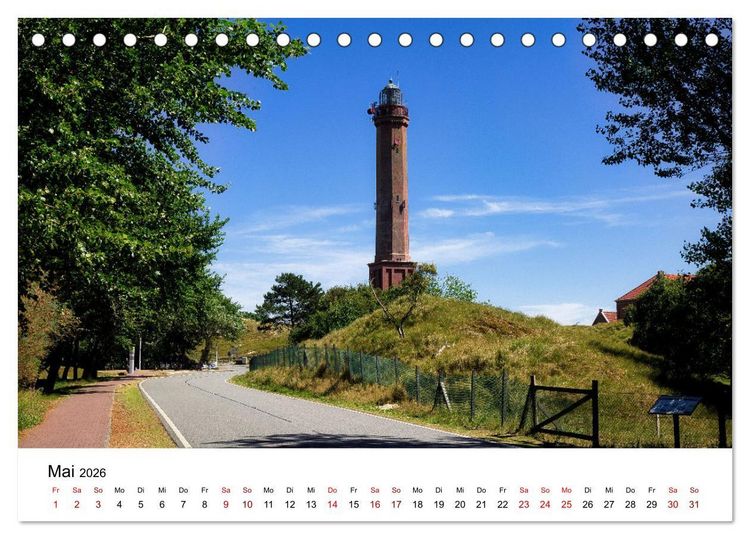 Produktbild: Norderney Paradies in der Nordsee (Tischkalender 2026 DIN A5 quer), CALVENDO Monatskalender
