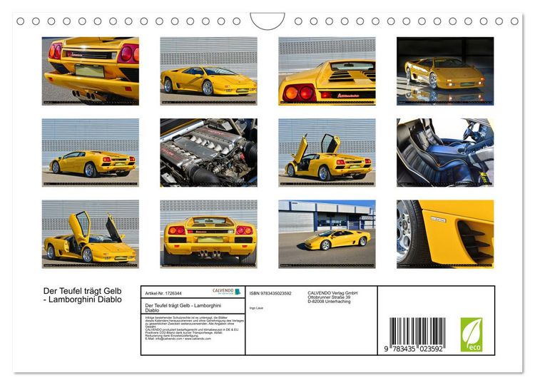 Produktbild: Der Teufel tr&auml;gt Gelb - Lamborghini Diablo (Wandkalender 2025 DIN A4 quer), CALVENDO Monatskalender