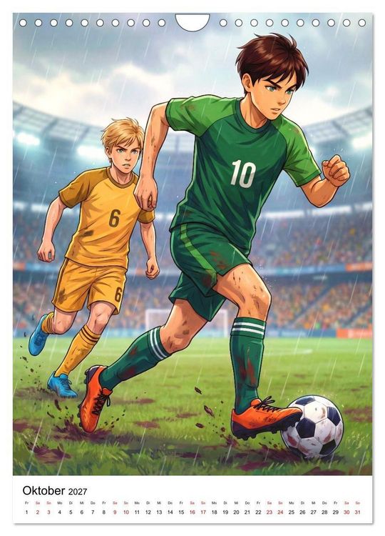 Produktbild: Level Up &ndash; Fu&szlig;ballhelden (Wandkalender 2027 DIN A4 hoch), CALVENDO Monatskalender