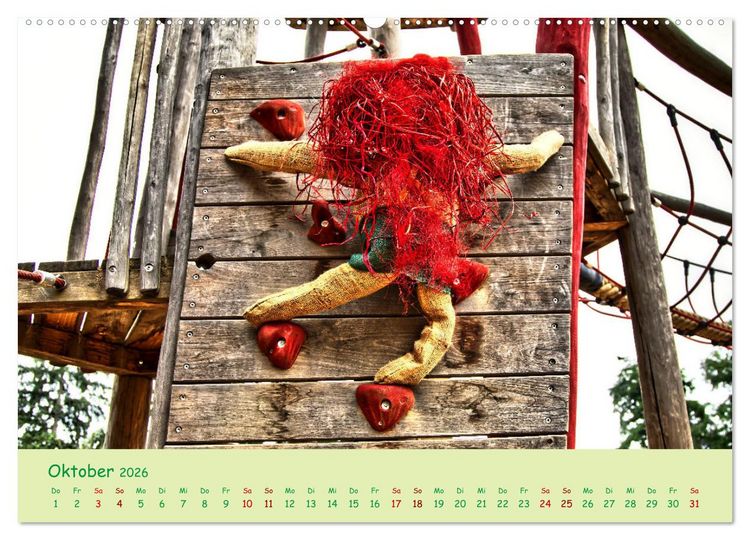 Produktbild: Mein Name ist Jute, wir sind auf dem Spielplatz (hochwertiger Premium Wandkalender 2026 DIN A2 quer), Kunstdruck in Hochglanz