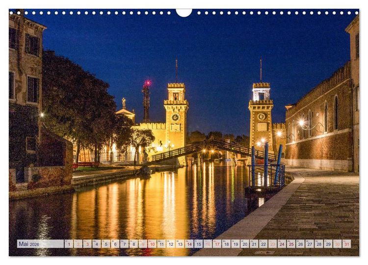 Produktbild: Stilles Venedig wenn es Nacht wird (Wandkalender 2026 DIN A3 quer), CALVENDO Monatskalender