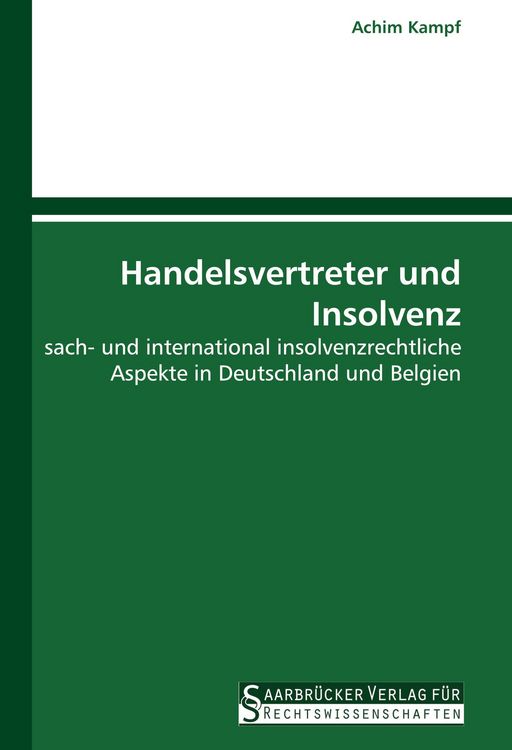 Produktbild: Handelsvertreter und Insolvenz