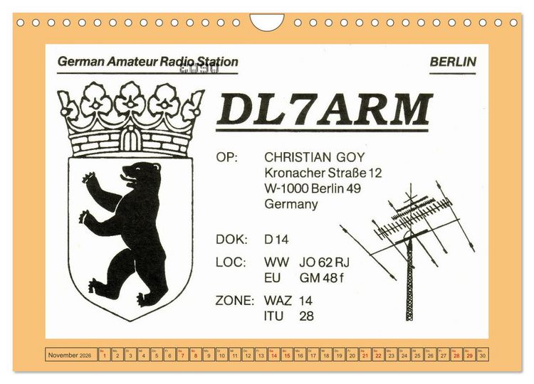 Produktbild: Amateurfunk in West-Berlin (Wandkalender 2026 DIN A4 quer), CALVENDO Monatskalender