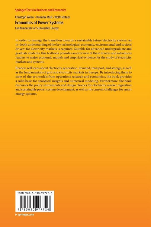 Produktbild: Economics of Power Systems