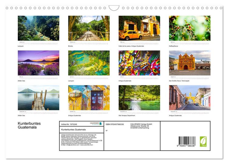 Produktbild: Kunterbuntes Guatemala (Wandkalender 2026 DIN A3 quer), CALVENDO Monatskalender