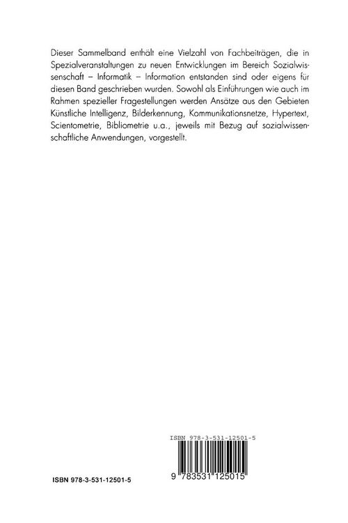 Produktbild: Informations- und Wissensverarbeitung in den Sozialwissenschaften