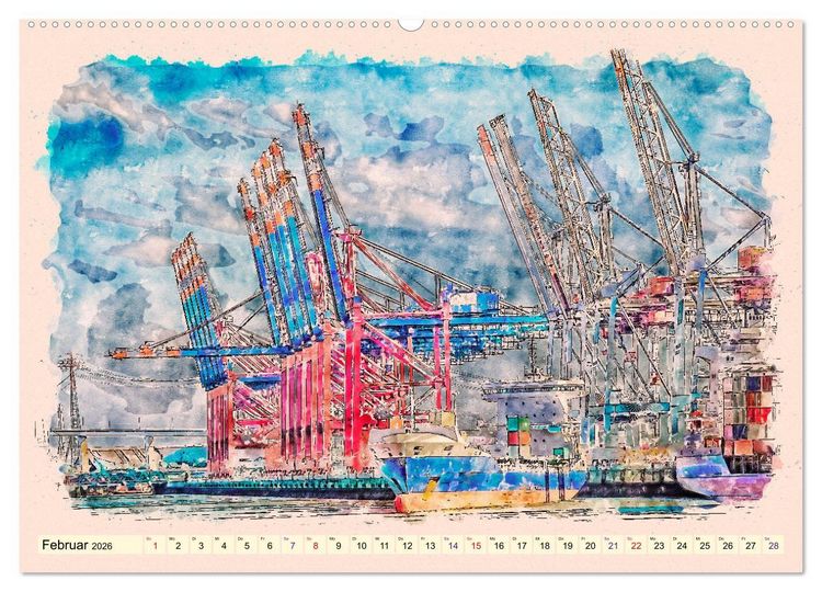 Produktbild: Hamburg - malerische Metropole (hochwertiger Premium Wandkalender 2026 DIN A2 quer), Kunstdruck in Hochglanz