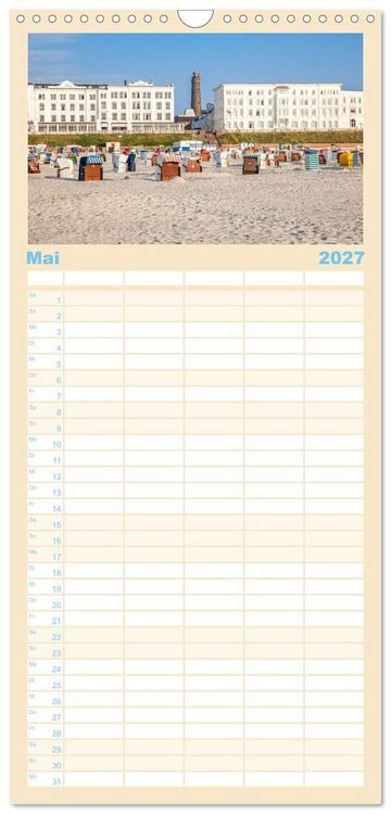 Produktbild: Familienplaner 2027 - Moin Borkum mit 5 Spalten (Wandkalender, 21 x 45 cm) CALVENDO