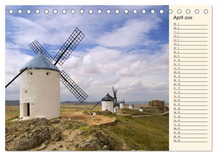 Produktbild: Burgen in Spanien (Tischkalender 2026 DIN A5 quer), CALVENDO Monatskalender