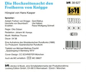 Produktbild: Die Hochzeitsnacht Des Freiherrn Von Knigge