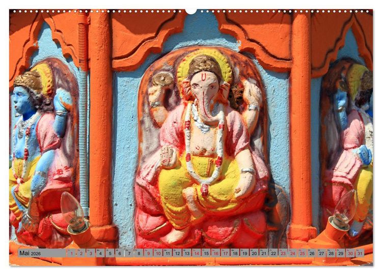 Produktbild: Typisch Indien - Ganesha der Elefantengott (hochwertiger Premium Wandkalender 2026 DIN A2 quer), Kunstdruck in Hochglanz