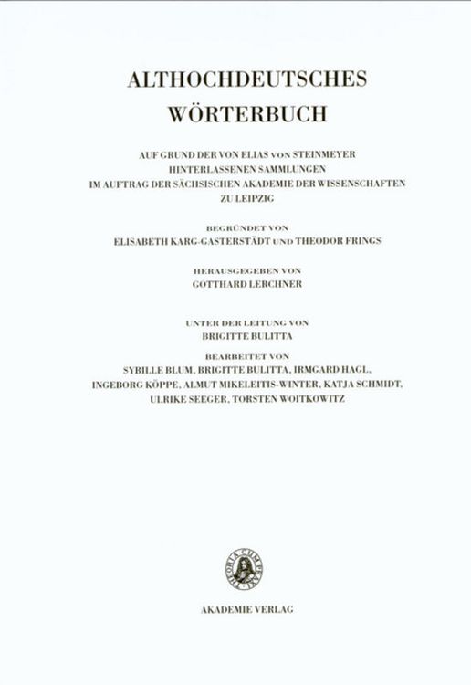 Produktbild: Althochdeutsches W&ouml;rterbuch / Band VI: M&ndash;N. 10. Lieferung (mit bis mor(a)beri)