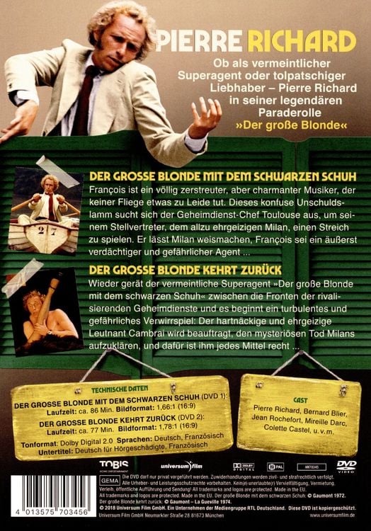 Produktbild: Der gro&szlig;e Blonde mit dem schwarzen Schuh/Der gro&szlig;e Blonde kehrt zur&uuml;ck [2 DVDs]