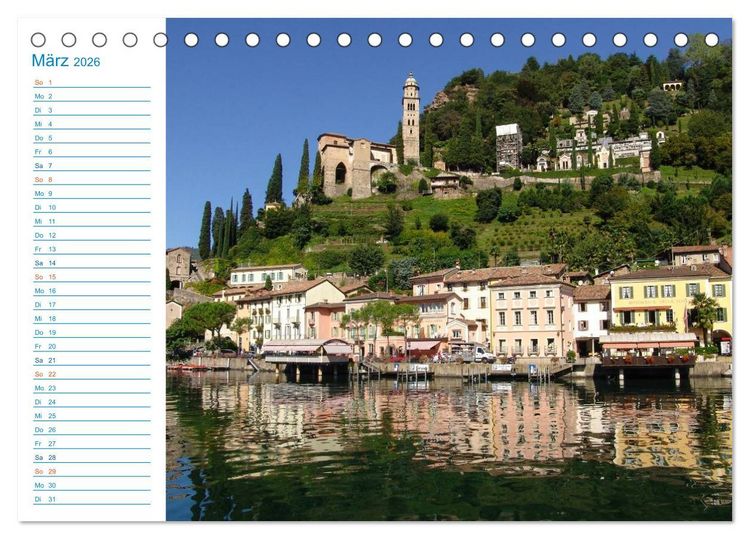 Produktbild: Wundersch&ouml;nes Tessin (Tischkalender 2026 DIN A5 quer), CALVENDO Monatskalender