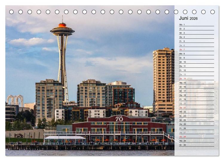 Produktbild: Eine Reise nach Seattle (Tischkalender 2026 DIN A5 quer), CALVENDO Monatskalender