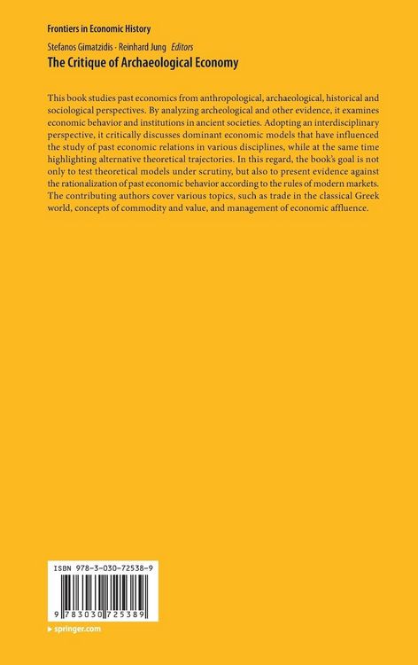 Produktbild: The Critique of Archaeological Economy