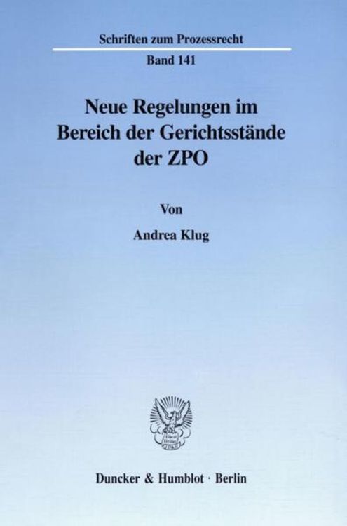 Produktbild: Neue Regelungen im Bereich der Gerichtsst&auml;nde der ZPO.