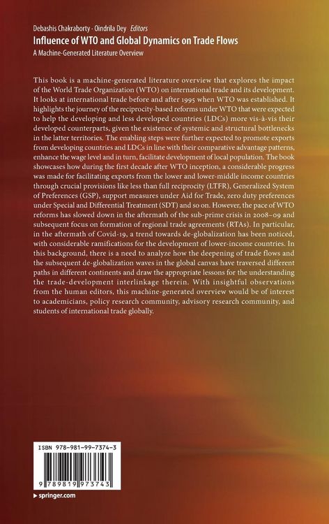 Produktbild: Influence of WTO and Global Dynamics on Trade Flows