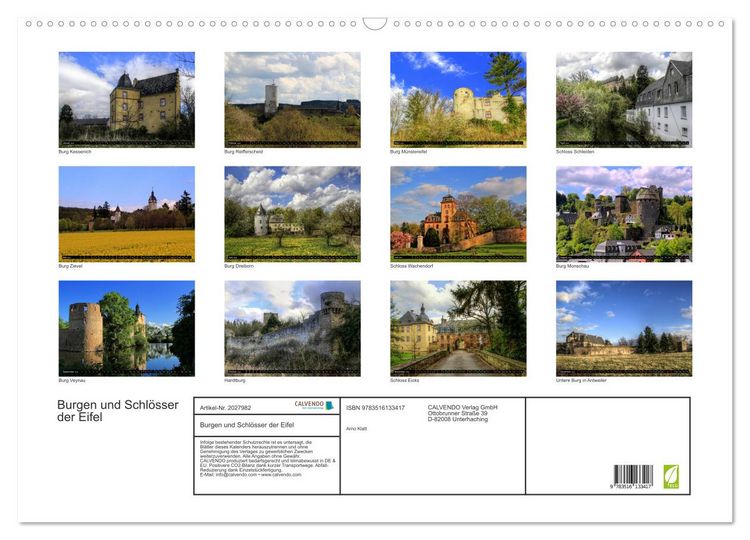 Produktbild: Burgen und Schl&ouml;sser der Eifel (Wandkalender 2026 DIN A2 quer), CALVENDO Monatskalender