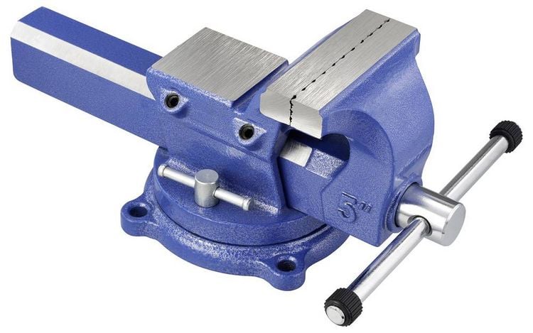 Produktbild: TOOLCRAFT Schraubstock TO-10398732 Backenbreite: 125 mm Spann-Weite (max.): 150 mm