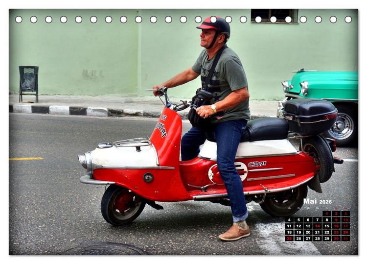 Produktbild: Motorroller - Oldtimer und Youngtimer in Kuba (Tischkalender 2026 DIN A5 quer), CALVENDO Monatskalender