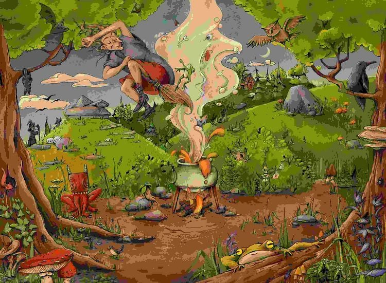 Produktbild: Erwachsenenpuzzle 500 Teile - Bei der Waldhexe