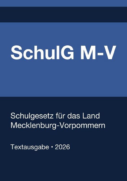 Produktbild: SchulG M-V - Schulgesetz f&uuml;r das Land Mecklenburg-Vorpommern 2026