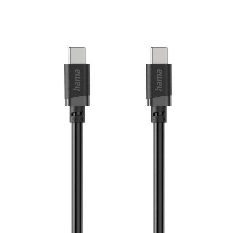 Produktbild: Hama USB-Ladekabel USB 2.0 USB-C&reg; Stecker 1m Schwarz 00201806