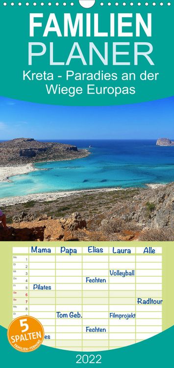 Produktbild: Kreta - Paradies an der Wiege Europas - Familienplaner hoch (Wandkalender 2022 , 21 cm x 45 cm, hoch)