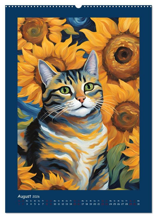 Produktbild: Katzen im Farbenspiel (hochwertiger Premium Wandkalender 2026 DIN A2 hoch), Kunstdruck in Hochglanz