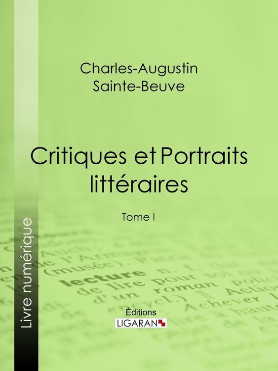 Produktbild: Critiques et Portraits litt&eacute;raires