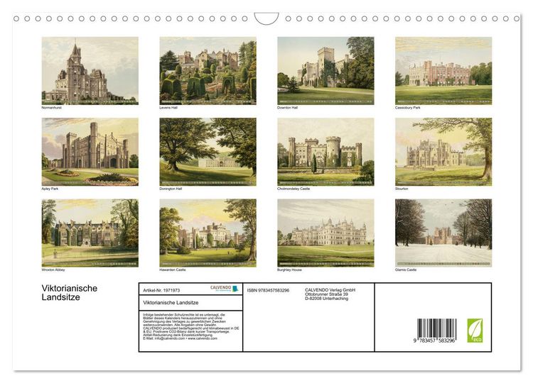 Produktbild: Viktorianische Landsitze (Wandkalender 2026 DIN A3 quer), CALVENDO Monatskalender