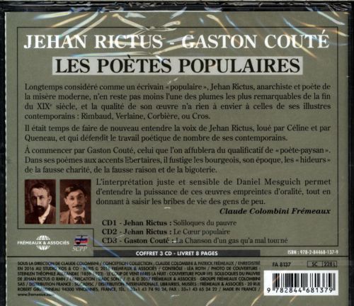 Produktbild: Jehan Rictus, Gaston Cout&eacute; : les po&egrave;tes populaires