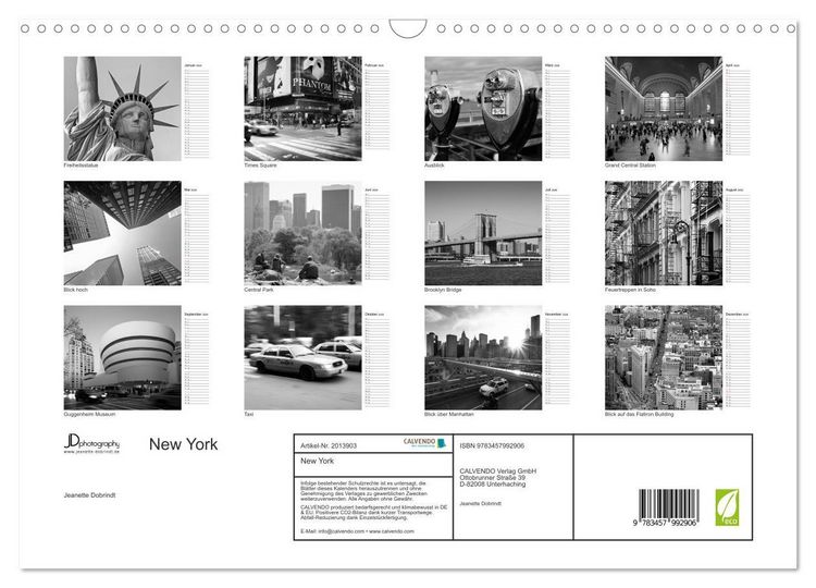 Produktbild: New York (Wandkalender 2026 DIN A3 quer), CALVENDO Monatskalender