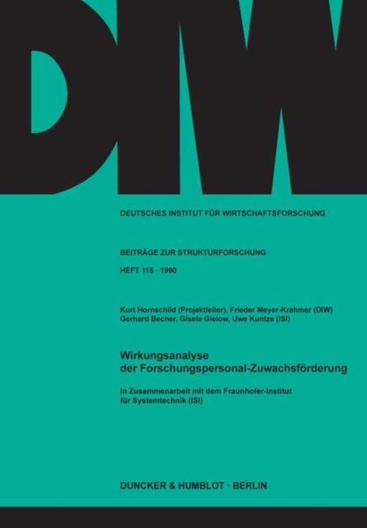 Produktbild: Wirkungsanalyse der Forschungspersonal-Zuwachsf&ouml;rderung.