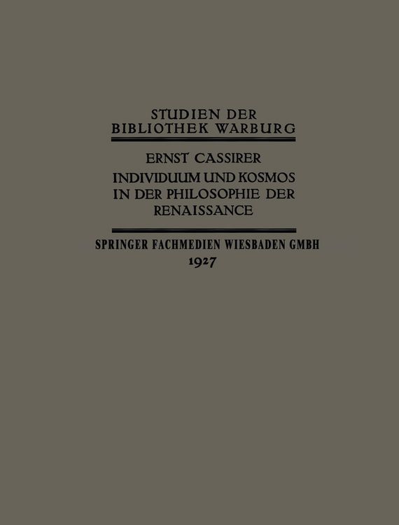Produktbild: Individuum und Kosmos in der Philosophie der Renaissance